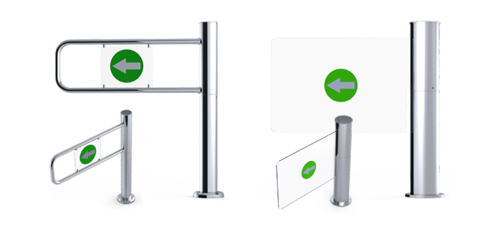 Swing gate glass