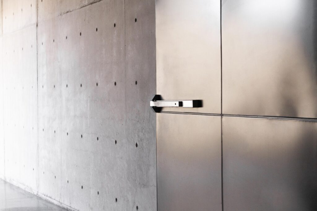 Steel security door.