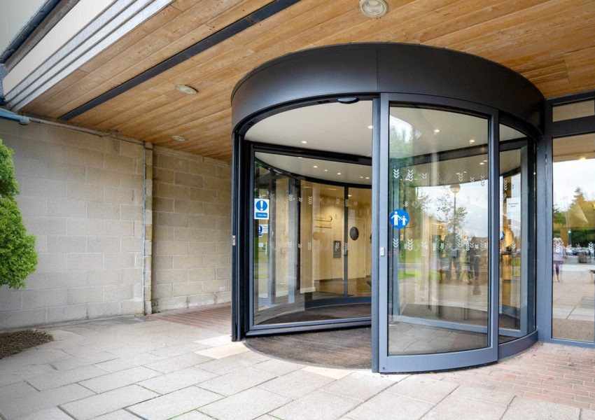 Automatic doors revolving